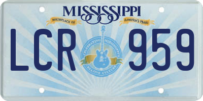 MS license plate LCR959