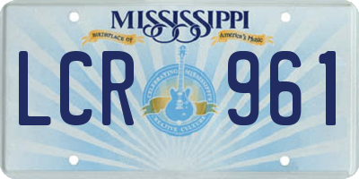 MS license plate LCR961