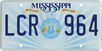 MS license plate LCR964