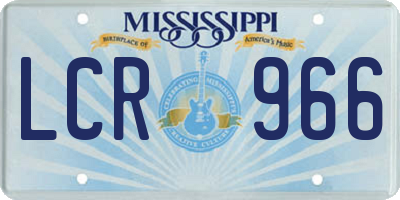 MS license plate LCR966