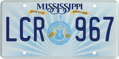 MS license plate LCR967