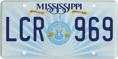 MS license plate LCR969