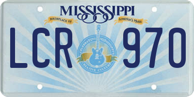 MS license plate LCR970
