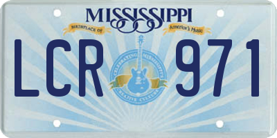 MS license plate LCR971