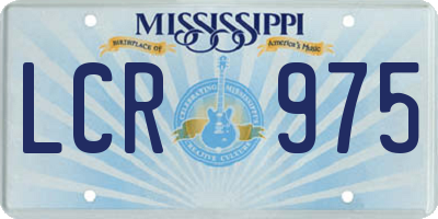 MS license plate LCR975