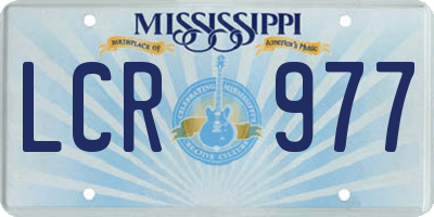 MS license plate LCR977