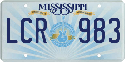 MS license plate LCR983