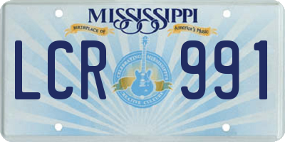 MS license plate LCR991