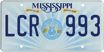 MS license plate LCR993