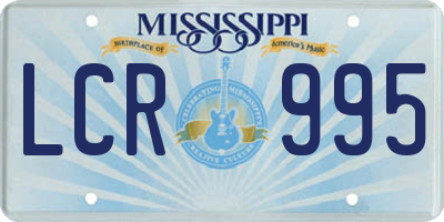 MS license plate LCR995