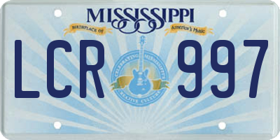 MS license plate LCR997