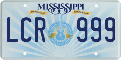 MS license plate LCR999
