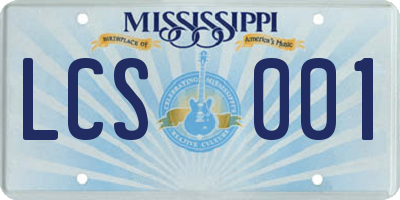 MS license plate LCS001