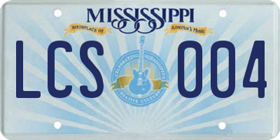 MS license plate LCS004