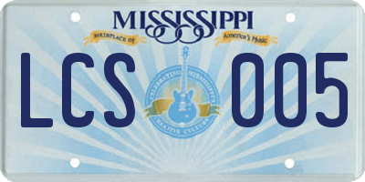 MS license plate LCS005