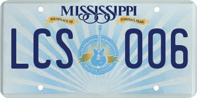 MS license plate LCS006