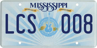 MS license plate LCS008