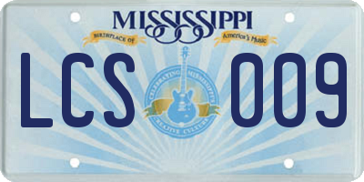 MS license plate LCS009