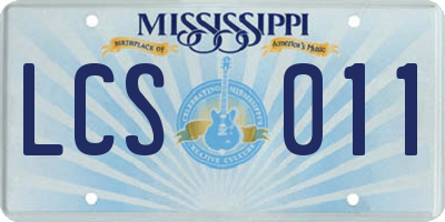 MS license plate LCS011