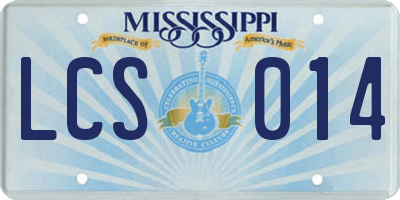 MS license plate LCS014