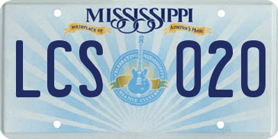 MS license plate LCS020