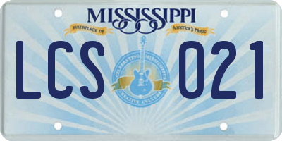 MS license plate LCS021