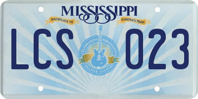 MS license plate LCS023