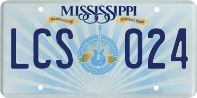 MS license plate LCS024