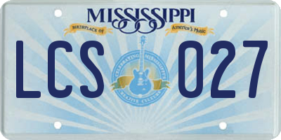 MS license plate LCS027