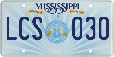 MS license plate LCS030