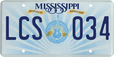 MS license plate LCS034