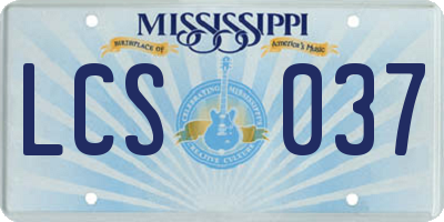 MS license plate LCS037