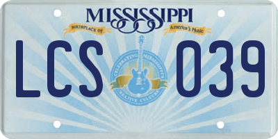 MS license plate LCS039