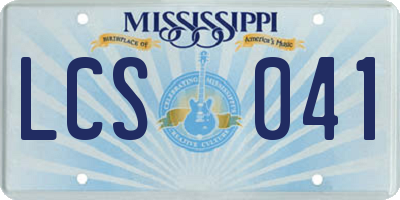 MS license plate LCS041