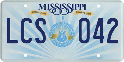 MS license plate LCS042