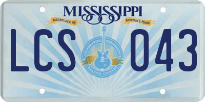 MS license plate LCS043