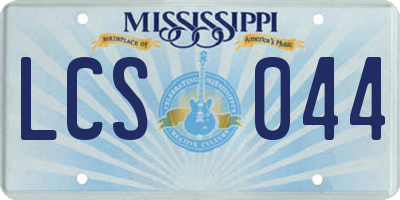 MS license plate LCS044