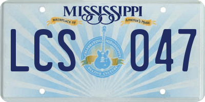 MS license plate LCS047