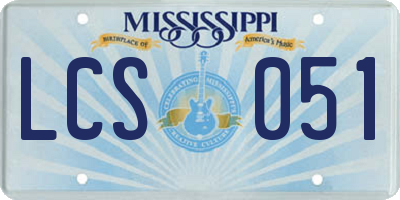 MS license plate LCS051