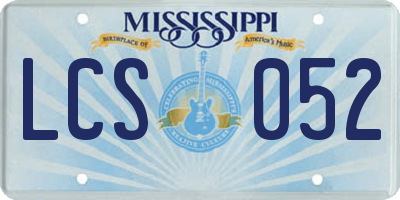 MS license plate LCS052