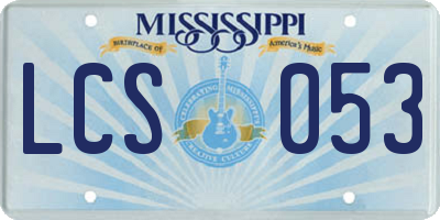 MS license plate LCS053