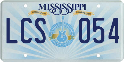 MS license plate LCS054