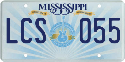MS license plate LCS055