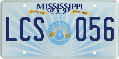 MS license plate LCS056