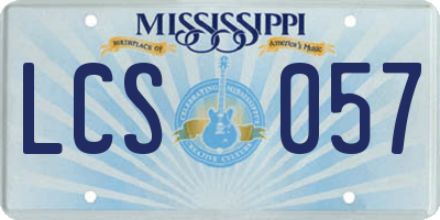 MS license plate LCS057