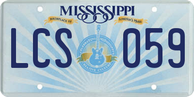 MS license plate LCS059