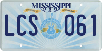 MS license plate LCS061