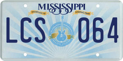 MS license plate LCS064