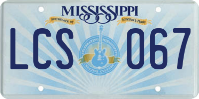 MS license plate LCS067