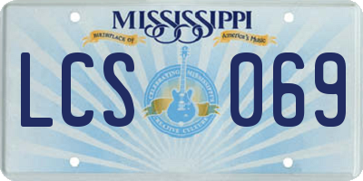 MS license plate LCS069